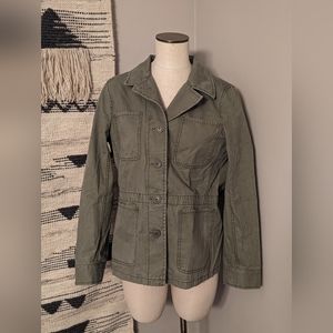 Madewell Military Green Khaki Field Utility Jacket Drawstring Size Large